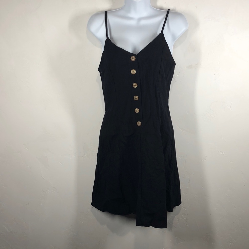 Black front button dress size small